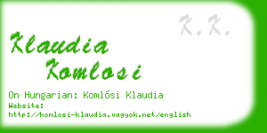 klaudia komlosi business card