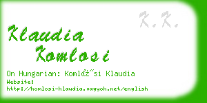 klaudia komlosi business card